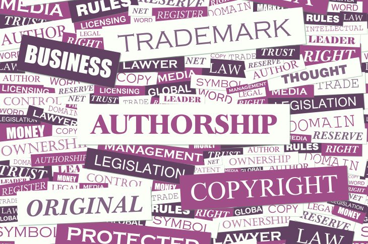 Graphic of copyright and trademark related terms